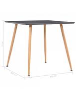 valgomojo pilkas stalas - Valgomojo stalas, pilkos ir ąžuolo spalvos, 80,5x80,5x73cm, MDF - 4 nuotrauka