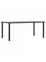 valgomojo pilkas stalas - Valgomojo stalas, juodas ir betono pilkas, 180x90x75cm, MDF - 1 nuotrauka