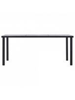 valgomojo pilkas stalas - Valgomojo stalas, juodas ir betono pilkas, 180x90x75cm, MDF - 2 nuotrauka