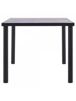 valgomojo pilkas stalas - Valgomojo stalas, juodas ir betono pilkas, 180x90x75cm, MDF - 3 nuotrauka