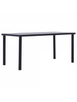 Valgomojo stalas, juodas ir betono pilkas, 160x80x75cm, MDF