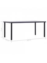 valgomojo pilkas stalas - Valgomojo stalas, juodas ir betono pilkas, 180x90x75cm, MDF - 5 nuotrauka
