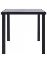 valgomojo pilkas stalas - Valgomojo stalas, juodas ir betono pilkas, 160x80x75cm, MDF - 3 nuotrauka