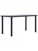 stalas 140x70 - Valgomojo stalas, juodas ir betono pilkas, 140x70x75cm, MDF - 1 nuotrauka