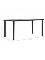 valgomojo pilkas stalas - Valgomojo stalas, juodas ir betono pilkas, 160x80x75cm, MDF - 5 nuotrauka