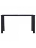 stalas 140x70 - Valgomojo stalas, juodas ir betono pilkas, 140x70x75cm, MDF - 2 nuotrauka