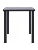 stalas 140x70 - Valgomojo stalas, juodas ir betono pilkas, 140x70x75cm, MDF - 4 nuotrauka