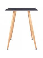 stalas 120x60 - Valgomojo stalas, pilkos ir ąžuolo spalvos, 120x60x74cm, MDF - 4 nuotrauka