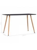 stalas 120x60 - Valgomojo stalas, pilkos ir ąžuolo spalvos, 120x60x74cm, MDF - 5 nuotrauka