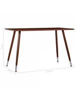 stalas 120x60 - Valgomojo stalas, rudos spalvos, 120x60x74cm, MDF - 5 nuotrauka