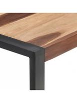 rudas valgomasis stalas - Valgomojo stalas VLX Solid Wood with Sheesham Finish, rudas/juodas, 1200 mm x 600 mm x 750 mm - 3 nuotrauka