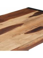 rudas valgomasis stalas - Valgomojo stalas VLX Solid Wood with Sheesham Finish, rudas/juodas, 1200 mm x 600 mm x 750 mm - 5 nuotrauka