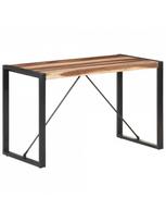 rudas valgomasis stalas - Valgomojo stalas VLX Solid Wood with Sheesham Finish, rudas/juodas, 1200 mm x 600 mm x 750 mm - 7 nuotrauka