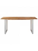 pigu lt valgomojo stalai - Valgomojo stalas VLX Solid Acacia Wood 286476, rudas/sidabro, 1800 mm x 900 mm x 760 mm - 2 nuotrauka