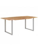 pigu lt valgomojo stalai - Valgomojo stalas VLX Solid Acacia Wood 286476, rudas/sidabro, 1800 mm x 900 mm x 760 mm - 3 nuotrauka