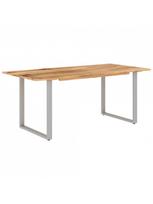 pigu lt valgomojo stalai - Valgomojo stalas VLX Solid Acacia Wood 286476, rudas/sidabro, 1800 mm x 900 mm x 760 mm - 8 nuotrauka