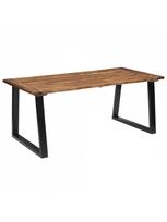 Valgomojo stalas VLX Solid Acacia Wood 288068, rudas/juodas, 1800 mm x 900 mm x 750 mm