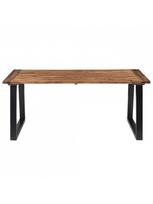 akacija - Valgomojo stalas VLX Solid Acacia Wood 288068, rudas/juodas, 1800 mm x 900 mm x 750 mm - 2 nuotrauka