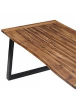 akacija - Valgomojo stalas VLX Solid Acacia Wood 288068, rudas/juodas, 1800 mm x 900 mm x 750 mm - 3 nuotrauka