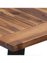akacija - Valgomojo stalas VLX Solid Acacia Wood 288068, rudas/juodas, 1800 mm x 900 mm x 750 mm - 5 nuotrauka