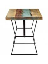 rudas valgomasis stalas - Valgomojo stalas VLX Solid Reclaimed Wood 247950, rudas/juodas, 1200 mm x 600 mm x 760 mm - 4 nuotrauka