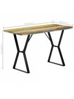 rudas valgomasis stalas - Valgomojo stalas VLX Solid Reclaimed Wood 247950, rudas/juodas, 1200 mm x 600 mm x 760 mm - 8 nuotrauka