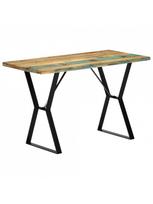 rudas valgomasis stalas - Valgomojo stalas VLX Solid Reclaimed Wood 247950, rudas/juodas, 1200 mm x 600 mm x 760 mm - 9 nuotrauka