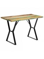 rudas valgomasis stalas - Valgomojo stalas VLX Solid Reclaimed Wood 247950, rudas/juodas, 1200 mm x 600 mm x 760 mm - 10 nuotrauka