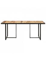 pigu lt valgomojo stalai - Valgomojo stalas VLX Rough Mango Wood 320693, rudas/juodas, 1600 mm x 800 mm x 760 mm - 2 nuotrauka