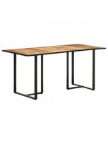 pigu lt valgomojo stalai - Valgomojo stalas VLX Rough Mango Wood 320693, rudas/juodas, 1600 mm x 800 mm x 760 mm - 7 nuotrauka