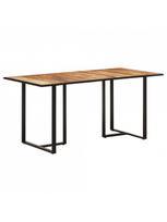 pigu lt valgomojo stalai - Valgomojo stalas VLX Rough Mango Wood 320693, rudas/juodas, 1600 mm x 800 mm x 760 mm - 9 nuotrauka
