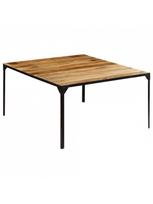 rudas valgomasis stalas - Valgomojo stalas VLX Solid Mango Wood 246628, rudas/juodas, 1400 mm x 1400 mm x 760 mm - 1 nuotrauka