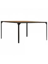 rudas valgomasis stalas - Valgomojo stalas VLX Solid Mango Wood 246628, rudas/juodas, 1400 mm x 1400 mm x 760 mm - 2 nuotrauka