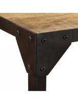 rudas valgomasis stalas - Valgomojo stalas VLX Solid Mango Wood 246628, rudas/juodas, 1400 mm x 1400 mm x 760 mm - 7 nuotrauka