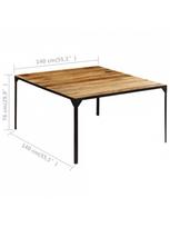 rudas valgomasis stalas - Valgomojo stalas VLX Solid Mango Wood 246628, rudas/juodas, 1400 mm x 1400 mm x 760 mm - 8 nuotrauka