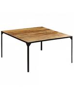 rudas valgomasis stalas - Valgomojo stalas VLX Solid Mango Wood 246628, rudas/juodas, 1400 mm x 1400 mm x 760 mm - 9 nuotrauka