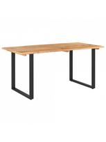 Valgomojo stalas VLX Solid Acacia Wood 286473, rudas/juodas, 1600 mm x 800 mm x 760 mm