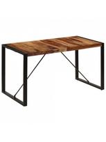 pigu lt valgomojo stalai - Valgomojo stalas VLX Solid Sheesham Wood 247422, rudas/juodas, 1400 mm x 700 mm x 750 mm - 1 nuotrauka
