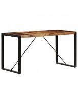 pigu lt valgomojo stalai - Valgomojo stalas VLX Solid Sheesham Wood 247422, rudas/juodas, 1400 mm x 700 mm x 750 mm - 3 nuotrauka