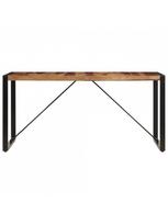 pigu lt valgomojo stalai - Valgomojo stalas VLX Solid Sheesham Wood 247422, rudas/juodas, 1400 mm x 700 mm x 750 mm - 4 nuotrauka