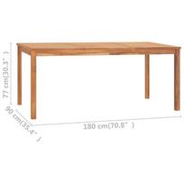 Valgomojo stalas VLX Solid Teak Wood 315621, rudas, 1800 mm x 900 mm x 770 mm