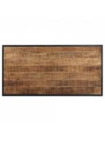 pigu lt valgomojo stalai - Valgomojo stalas VLX Rough Mango Wood, rudas/juodas, 1200 mm x 600 mm x 760 mm - 5 nuotrauka