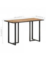 pigu lt valgomojo stalai - Valgomojo stalas VLX Rough Mango Wood, rudas/juodas, 1200 mm x 600 mm x 760 mm - 6 nuotrauka