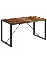 mediena 70 mm - Valgomojo stalas VLX Solid Reclaimed Wood 247421, rudas, 1400 mm x 700 mm x 750 mm - 1 nuotrauka