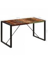 mediena 70 mm - Valgomojo stalas VLX Solid Reclaimed Wood 247421, rudas, 1400 mm x 700 mm x 750 mm - 7 nuotrauka