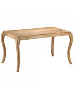 rudas valgomasis stalas - Valgomojo stalas VLX Solid Mango Wood 247114, rudas, 1350 mm x 750 mm x 760 mm - 6 nuotrauka
