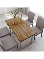 akacijos valgomojo stalas - Valgomojo stalas VLX Solid Acacia Wood 286478, rudas, 1400 mm x 700 mm x 760 mm - 3 nuotrauka