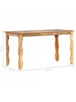 pigu lt valgomojo stalai - Valgomojo stalas VLX Solid Reclaimed Wood, rudas, 1400 mm x 700 mm x 760 mm - 3 nuotrauka