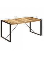 valgomojo stalas 160 80 - Valgomojo stalas VLX 247417, rudas/juodas, 1600 mm x 800 mm x 750 mm - 8 nuotrauka
