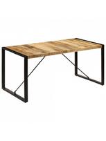 valgomojo stalas 160 80 - Valgomojo stalas VLX 247417, rudas/juodas, 1600 mm x 800 mm x 750 mm - 10 nuotrauka